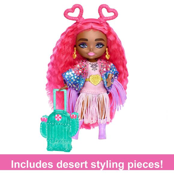 Barbie Extra Fly Minis Travel Doll Magenta Hair NWT - Picture 5 of 8